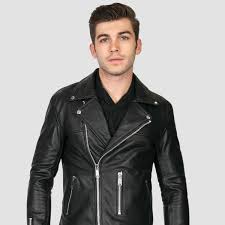 Bristol Lightweight Black Leather Jacket With Nickel Hardware Leopard Print Lightweight Lining Classic Fit