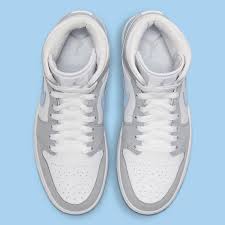 Grey and blue jordans 1. Air Jordan 1 Mid Womens Grey Blue Bq6472 105 Sneakernews Com