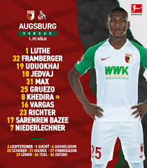 H2h statistics for augsburg vs koln: Fc Augsburg On Twitter Our Starting Xi Jedvaj Returns To The Xi Gruezo Mans The Middle Max Is Back Fit Fcakoe
