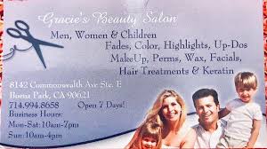 Anti aging, artificial nails, basic hair cuts for men, basic hair cuts for women, body wrapping, chemical peel, deep tissue massage, facials, hair extensions, hair straightening. Gracie S Beauty Salon 8142 Commonwealth Ave Buena Park Ca Hair Salons Mapquest