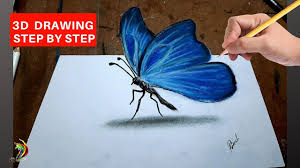 Drawing is a complex skill, impossible to grasp in one night, and sometimes you just want to draw sometimes it's best to go back to basics and draw something as easy as possible. How To Draw 3d Butterfly Easy 3d Trick Art For Beginners 3d Drawing Easy Youtube