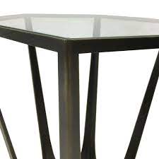 Antique spanish colonial oak & iron catalan style coffee table farmhouse ranch. Catalan Bronze Gilded Side Table With Glass Top The Libra Company