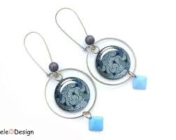 Creation De Bijoux Fantaisie Cabochons Par Aneledesign Sur Etsy Jewelry Fashion Blue Waxing Boho Earrings Drop Earrings Jewelry