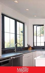 Maybe you would like to learn more about one of these? Striking Black Windows Are The New Trend For Kitchens The Sleek Black Frame Complements A M Contemporary Windows Classic Farmhouse Kitchen Black Window Frames