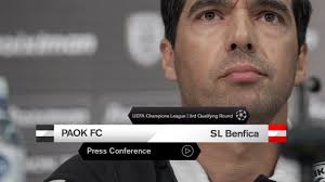 Press Conference Paok Fc Sl Benfica Paok Tv Youtube