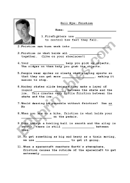 Bill Nye Friction Worksheet Esl Worksheet By Pemeka