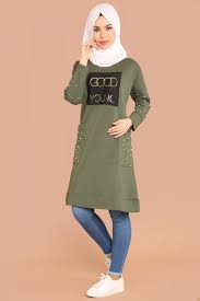 Yeni Urun Cebi Ve Kollari Incili Tunik Haki Urun Kodu Biss7701 49 90 Tl Basortusu Modasi Elbise Moda Stilleri