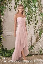 A Strapless Chiffon Bridesmaid Dress With A High Low Hemline B2 B193006 Bridesmai High Low Bridesmaid Dresses Bridal Bridesmaid Dresses Bridesmaid Dresses
