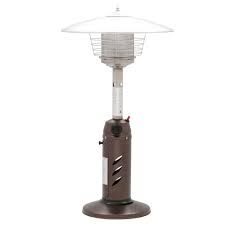 Gardensun 11 000 Btu Powder Coated Bronze Tabletop Propane Patio Heater Hps C Pc The Home Depot Gas Patio Heater Propane Patio Heater Patio Heater