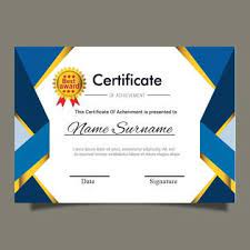 Blue Gold Certificate Template For Multipurpose Diploma Award Or Graduation In 2020 Certificate Of Recognition Template Gold Certificate Certificate Templates