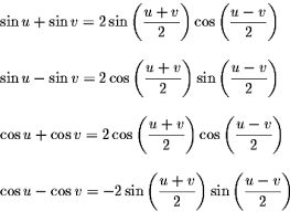 Table Of Trigonometric Identities