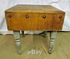antique wood butcher block table