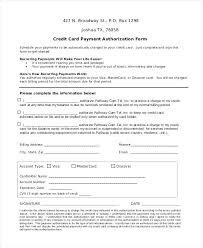 Recurring Payment Authorization Form Template Sample Direct Deposit ...