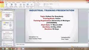 Politeknik metro tasek gelugor ministry of higher education industrial training final report aravindra a/l sathasivam (32dis16f1040) panasonic manufacturing malaysia berhad no.3 jalan sesiku 15/2 ,section 15 shah alam ,industrial site 40200 ,shah alam selangor darul ehsan. Industrial Training Presentation On Python With Simple Project How To Make Ppt On Python Training Youtube