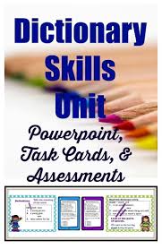 This Reading Activiity Will Help You Teach Your Students About How To Look At A Dictionary Entry To Figure Out T Dictionary Skills Task Cards Vocabulary Skills