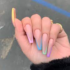 Chaun P On Instagram Pastel Season Ourfazinali Long Acrylic Nails Coffin French Tip Nail Designs Fire Nails