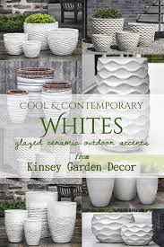 Large lattice pot planter traditional round pot for outdoor use. Hyphen Large Ceramic Planters Snow White Kinsey Garden Decor
