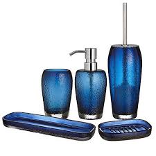 Blue crackle glass bathroom accessories. Epingle Par Bugshmi Sur Salle De Bains Et La Mer Accessoires Salle De Bain Salles De Bains Bleu Fonce Salle De Bain Bleu