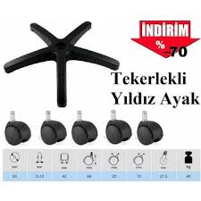 Ofis Buro Calisma Sandalye Koltuk Icin Plastik Tekerlekli Doner Yildiz Ayak Universal Plastik Depolife Yasam Deposu