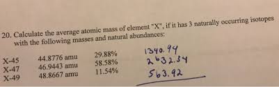 Share & store resources · best virtual curriculum 20 Calculate The Average Atomic Mass Of Element X Chegg Com