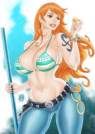 Nami fan art (by @na03_nyaa on twitter). Art Stuff By Louis Marquez Nami From One Piece Fanart Nami Chwaaaaan