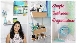 This bathroom storage idea has a touch of industrial and rustic elements that offer simple storage that is open and won't make a small bathroom feel more cramped. Small Bathroom Organization Indian Bathroom Storage Ideas Maitreyee S Passion Youtube