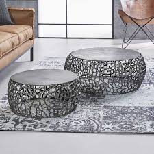 Couchtisch Set Sunshine In Schwarz Nickel Rund Couchtisch Set Couchtisch Couchtisch Vintage