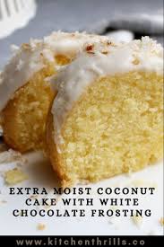 Coconut Cake With White Chocolate Frosting In 2020 Coconut Cake Recipe Homemade Coconut Cake Recipe Chocolate Frosting Recipes
