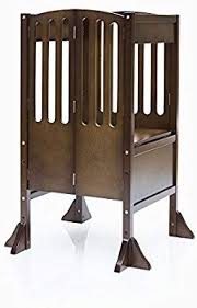 Adjustable height wooden baking tower, folding step stool for toddlers, little kids learning furniture. Amazon Com Guidecraft Contemporary Kitchen Helper Stool Walnut Adjustable Height Folding Wooden Counter Step Sto Wooden Step Stool Step Stool Wooden Chair