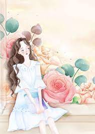 花开的声音 德音 原创作品 涂鸦王国插画 rose art cute girl drawing disney princess modern