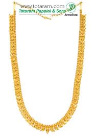 235 Gn520 22k Gold Mango Mala Necklace Gold Jewelry Indian Gold Jewelry Stores Gold Necklace Designs