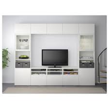 Besta Tv Storage Combination Glass Doors White Selsviken High Gloss White Clear Glass 300x40x230 Cm Ca Ikea Tv Storage Ikea Tv Ikea