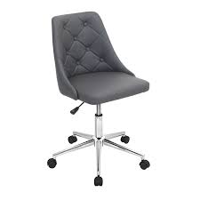 Marche Contemporary Adjustable Office Chair With Swivel In Grey Faux Leather By Lumisource Walmart Com In 2020 Adjustable Office Chair Black Office Chair Modern Office Chair
