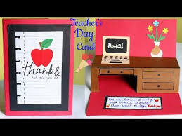 On the thirs side, i have mounted a photo. Diy Teacher S Day Card Ideas Handmade Popup Card For Teacher Popup Greeting Cards Thank You Card Greeting Card F Teachers Day Card Teacher Cards Teachers Diy