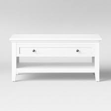 This large contemporary styled coffee table features two full tiers of surface area separated by steel beams, all over a dark. Carson Coffee Table Threshold Target Coffee Table White Elegant Coffee Table Coffee Table Wood