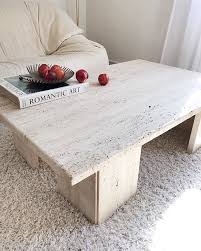 Innovative coffee table made purely from stone and featuring an array of intricate colors and patterns. Beautiful Honed Travertine Marble Table Sold Travertinecoffeetable Universityplace Italianmarble Bedroo Marble Table Travertine Marble Stone Coffee Table