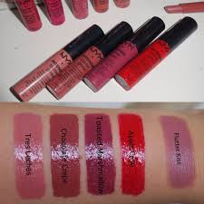 All of the nyx matte lipsticks that i have glide on to the lips smoothly and easily, without tugging the butter lipstick, as expected, did feel buttery when applied making my lips hydrated without the. Beauty Blog My Nyx Lip Product Collection Butter Gloss Intense Butter Gloss Xtreme Lip Cream Nyx Lip Nyx Matte Lipstick Swatches Nyx Intense Butter Gloss