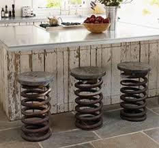 Tabourets En Ressort De Camions Design De Cuisine Rustique Cuisines Deco Cuisine Rustique