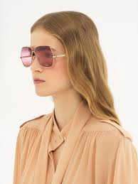 Rimless Sunglasses Pink Sunglasses Steel Chloé Aly Sunglasses Chloé MO