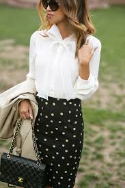 Black And White Polka Dot Top Outfit Lace And Locks Fashion Polka Dots Outfit Professional Outfits