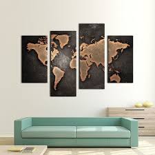 Aliexpress Com Acheter Generale Carte Du Monde Fond Noir Mur Art Photos De Peinture Impression Sur Toile Ar Peinture Impression Image Abstraite Carte Du Monde