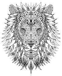 Do you need a few minutes of relaxation? Lion Head Lions Adult Coloring Pages