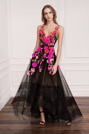 Marchesa Notte Sleeveless 3d Floral High Low Gown In Black Modesens Sweaters Women Fashion Fashion Clothes Women Fashion