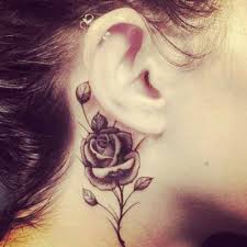 Google Image Result For Http Www Besttats Com Pictures Tattoo Neck Ear Rose Flower Woman Jpg Neck Tattoo Rose Neck Tattoo Tattoos