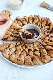Churro Cinnamon Tarte Soleil With Chocolate Sauce Del S Cooking Twist In 2020 Chocolate Dipping Sauce Churros Quick Party Desserts