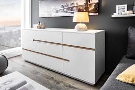 Deshalb ist ein beschlag beigepackt, mit dem die kommode an der wand befestigt werden kann.aus massivholz, einem. Sideboard Weiss Matt Holz Eiche Kommode Anrichte 160cm Dunord