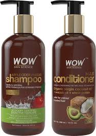 Wow Skin Science Apple Cider Vinegar Shampoo 300ml Wow Hair Conditioner 300ml Combo Kit Set Of 2 Apple Cider Vinegar Shampoo Shampoo Science Apples