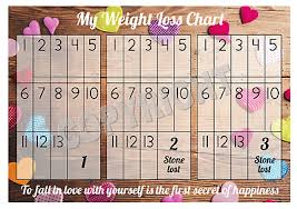 Weight Loss Chart 3 Stone 1 Sheet Of Stickers Coloured