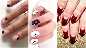 This super easy pinstripe nail art design manicure only requires a nail striper in addition to your nail polishes. Easy Nail Art Designs For Short Nails Without Tools Nail Art Short Nails