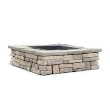 The bbq block is an easy and inexpensive method to build an outdoor firepit or grill. 28 In X 14 In Steel Wood Random Stone Limestone Square Fire Pit Kit Fire Pit Kit Square Fire Pit Outdoor Fire Pit